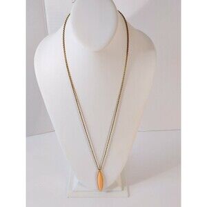 Jemi Gold Tone Rope Chain Peach Pendant Necklace